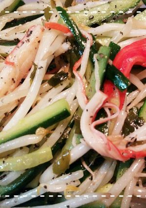 レンジだけで簡単！もやしの中華サラダ-レシピのメイン写真