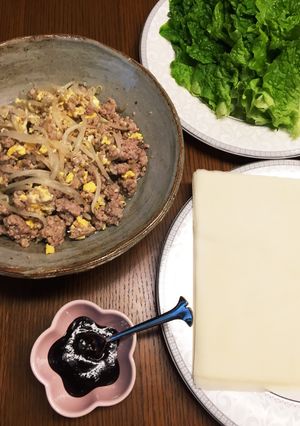 生のままで！?もやし&挽肉の春巻の皮包み-レシピのメイン写真