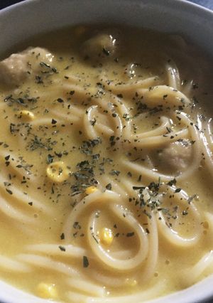 簡単☆スープパスタ☆コーンポタージュ-レシピのメイン写真