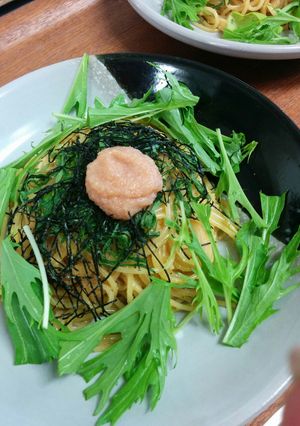 美味しいパスタ！水菜のたらたま♪-レシピのメイン写真