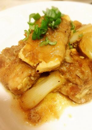 肉巻き豆腐と葱の焼肉のたれ煮込み-レシピのメイン写真