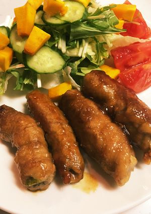 山芋の甘ダレ豚バラ肉巻き-レシピのメイン写真