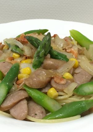 アスパラと新玉ねぎの春色パスタ 10分-レシピのメイン写真
