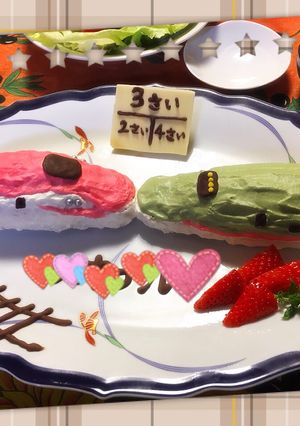 コッペパンでお見事！！新幹線連結ケーキ♡-レシピのメイン写真