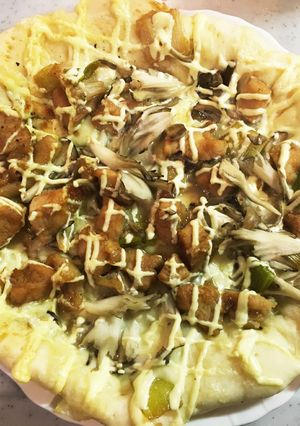 鶏肉と舞茸の和風ピザ-レシピのメイン写真