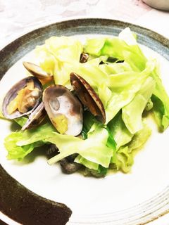 春キャベツとあさりの酒蒸し-レシピのメイン写真