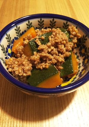 八方だしでかぼちゃとひき肉の煮物-レシピのメイン写真