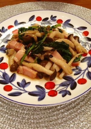 おろぬき菜(間引き菜)のきのこ炒め-レシピのメイン写真