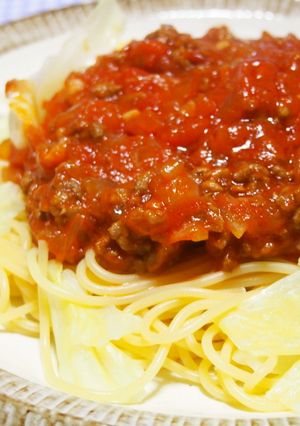 ほっとする春野菜手作りミートソーススパ♪-レシピのメイン写真