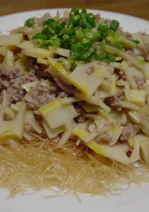 香る節つゆ♪タケノコのひき肉炒め-レシピのメイン写真