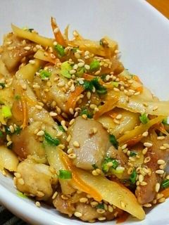 鶏もも肉とごぼうの南蛮酢炒め-レシピのメイン写真