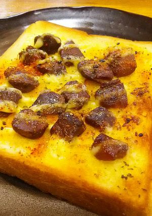 まぐろの角煮✖七味マヨで♪大人味トースト-レシピのメイン写真