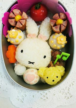 キャラ弁♪春のミッフィー♪イースター風♪-レシピのメイン写真