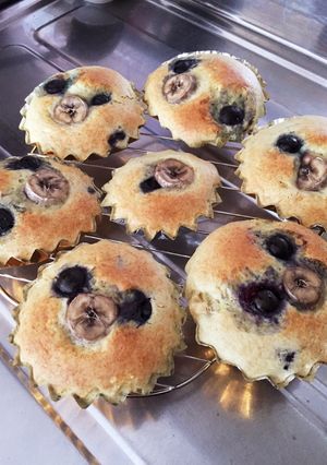 ♡バナナ＆ブルーベリーカップケーキ♡-レシピのメイン写真