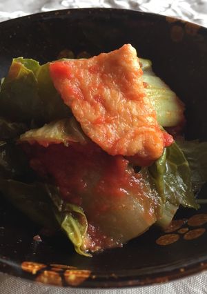 白菜と油揚げのトマト煮-レシピのメイン写真