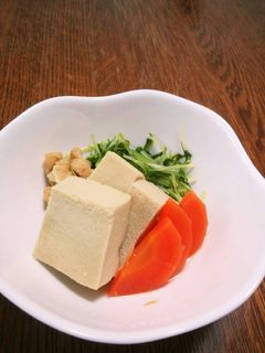 高野豆腐と水菜の煮物-レシピのメイン写真
