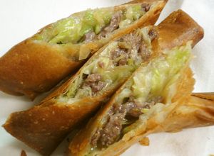キャベツと玉ねぎと牛肉だけで！簡単春巻き-レシピのメイン写真