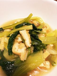 小松菜と白ねぎと京あげの煮物-レシピのメイン写真