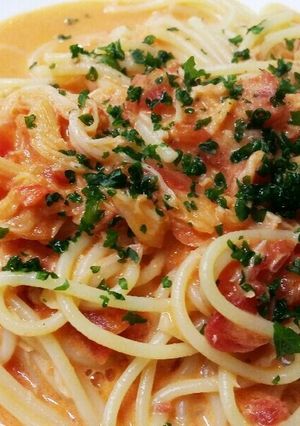 蟹のトマトクリームパスタ-レシピのメイン写真