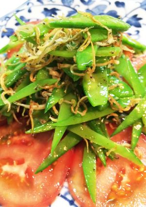 シャキシャキ絹さやとカリカリジャコサラダ-レシピのメイン写真