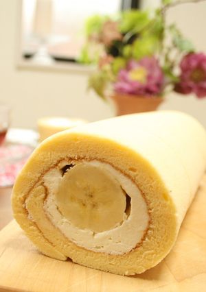 バナナロールケーキ-レシピのメイン写真