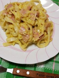 濃厚もちもちうどんカルボナーラ♡-レシピのメイン写真