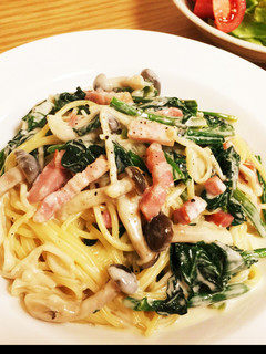 ベーコンとほうれん草のクリームパスタ-レシピのメイン写真