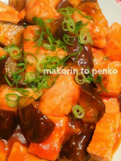 柔らか鶏胸肉と茄子・厚揚げのチリソース-レシピのメイン写真