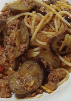 ★なすとひき肉のトマトソーススパゲティ★-レシピのメイン写真