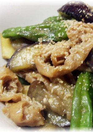シシトウとお茄子のこっくり味噌煮♪-レシピのメイン写真