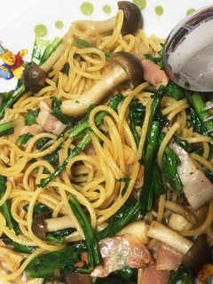 春菊としめじの大人味な和風パスタ*-レシピのメイン写真