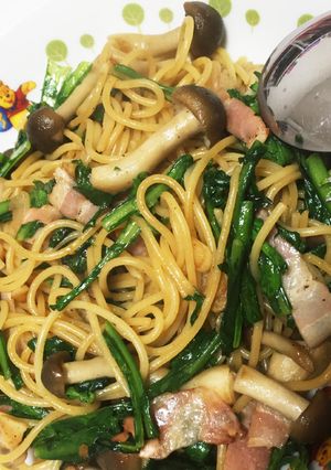 春菊としめじの大人味な和風パスタ*-レシピのメイン写真