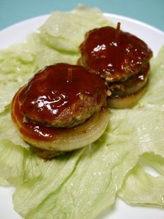甘~い厚焼き玉葱サンドハンバーグ-レシピのメイン写真