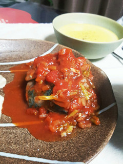 鯖と菜の花のトマトソース煮 -レシピのメイン写真