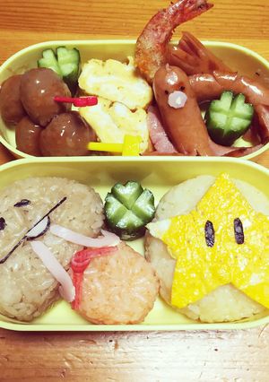 ナメコとスーパースターのキャラ弁-レシピのメイン写真
