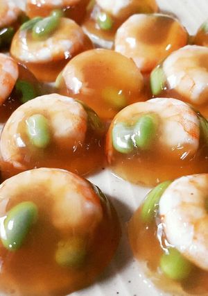 ぷるるん♪海老と枝豆のコンソメゼリー寄せ-レシピのメイン写真