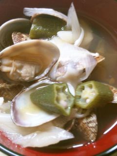 簡単和食にあさりとオクラえのきのお吸い物-レシピのメイン写真
