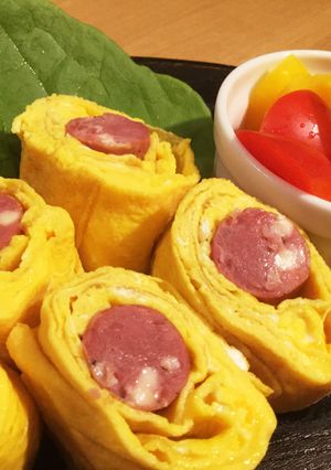 サラミの入った卵焼き-レシピのメイン写真