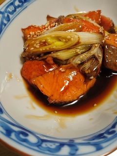 鮭と白ネギの甘辛炒め-レシピのメイン写真