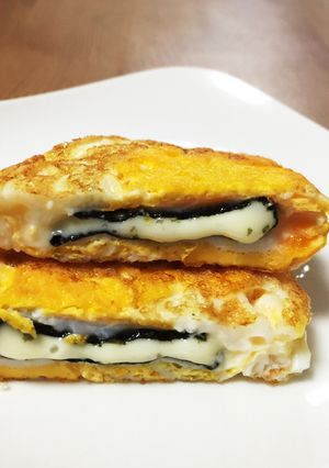 簡単！海苔とチーズで目玉つぶし焼き-レシピのメイン写真