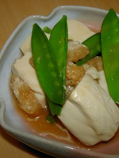 ○豆腐と油揚げ&絹さやのさっと煮○-レシピのメイン写真