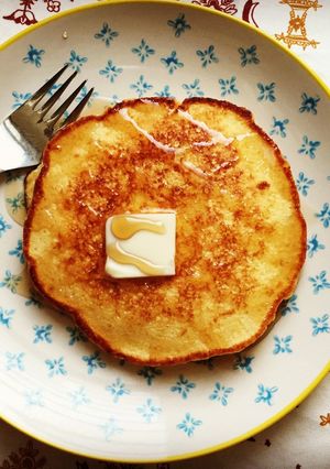 小麦粉を使わない、パンケーキ風たまご焼き-レシピのメイン写真