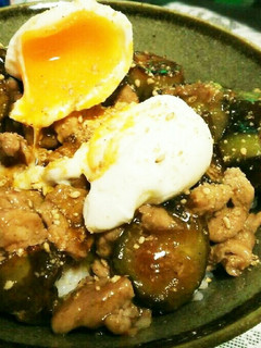 1:1:1:1のナスと豚の甘辛丼-レシピのメイン写真