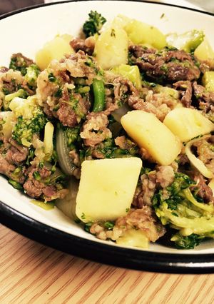 牛肉とブロッコリーとじゃがいもの甘辛炒め-レシピのメイン写真