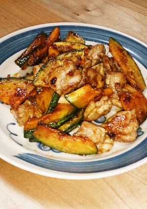 鶏肉とかぼちゃの甘辛焼き-レシピのメイン写真