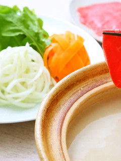牛肉と春野菜のごま豆乳味しゃぶ-レシピのメイン写真