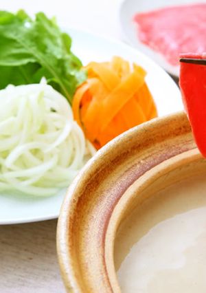 牛肉と春野菜のごま豆乳味しゃぶ-レシピのメイン写真