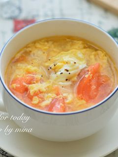 トマトとふんわり卵のスープ-レシピのメイン写真