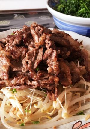 無塩!ダイエット!簡単牛肉ともやし炒め-レシピのメイン写真
