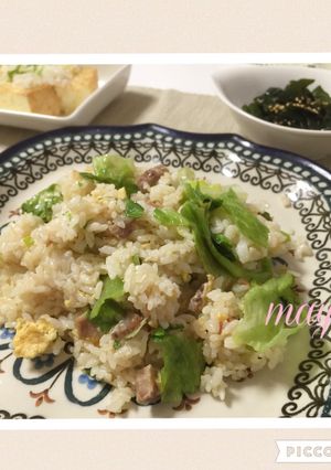 レタスを大胆に入れたチャーハン-レシピのメイン写真